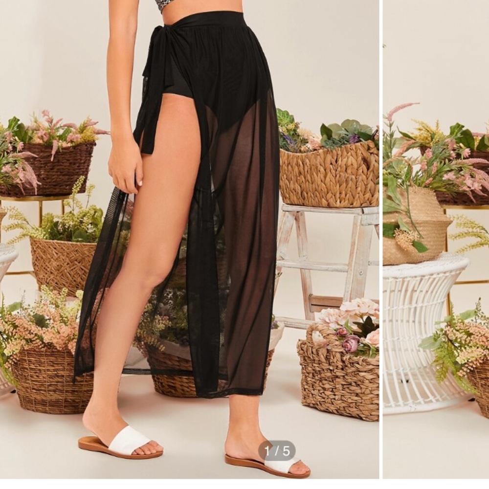 Mesh cover up skirt